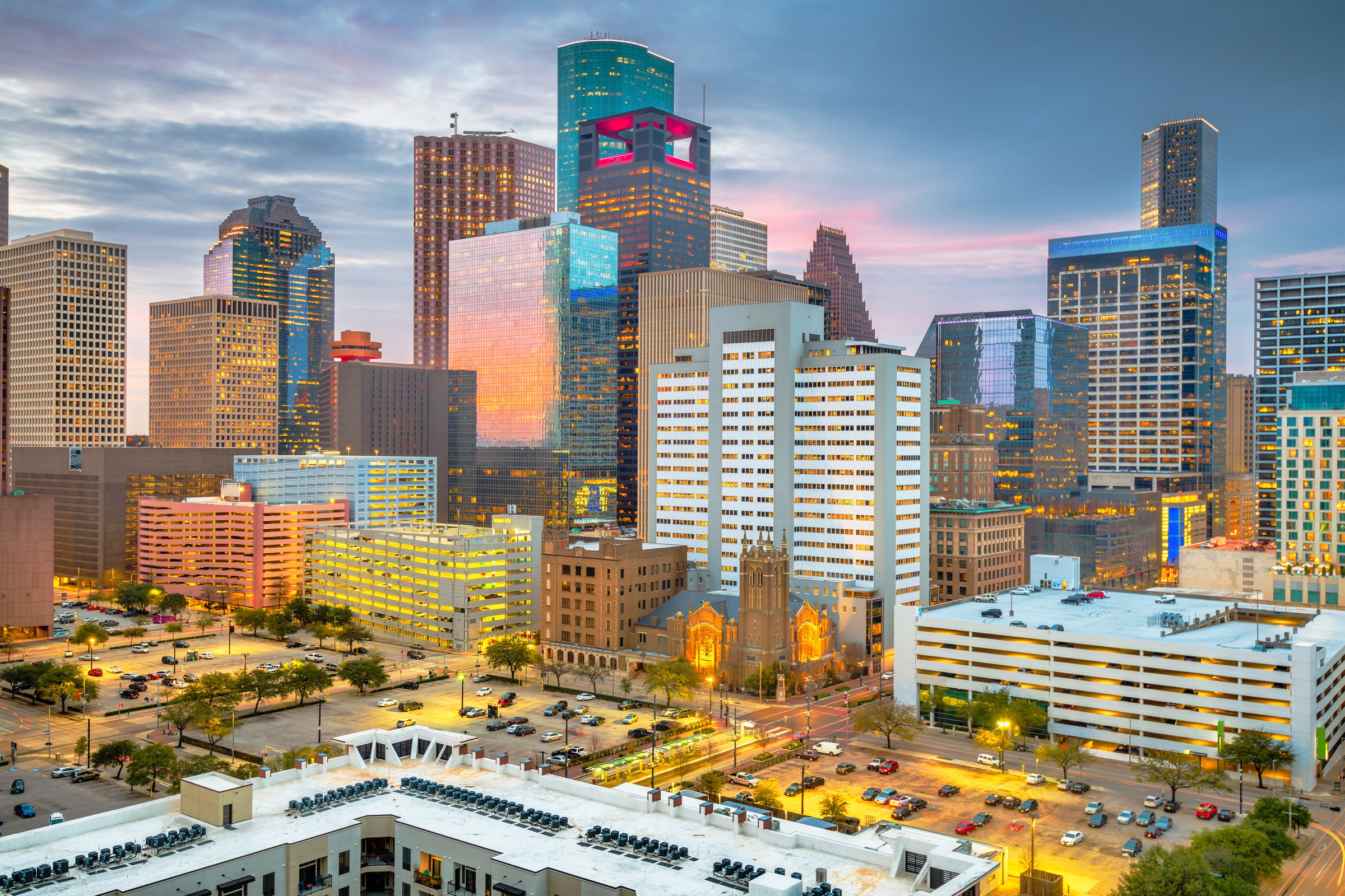 Houston, Texas, USA Downtown Skyline at Dusk